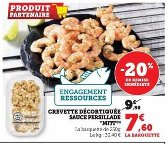 U Express Crevette decortiquee sauce persillade "miti" offre