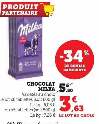 U Express Chocolat milka offre