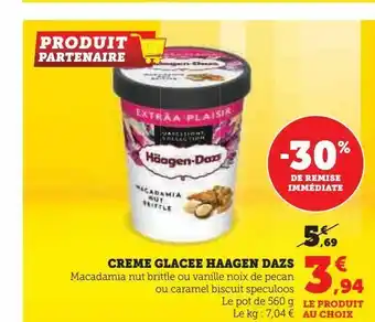 Super U Creme glacee haagen dazs offre