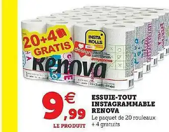 Super U Essuie-tout Instagrammable Renova offre