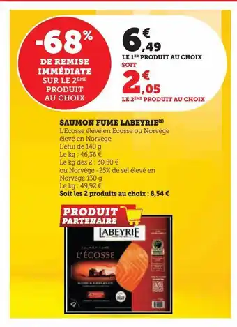 Super U Saumon fume labeyrie offre