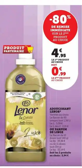 Super U Adoucissant lenor* offre