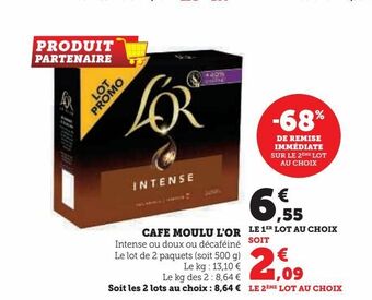 Super U Cafe moulu l'or offre