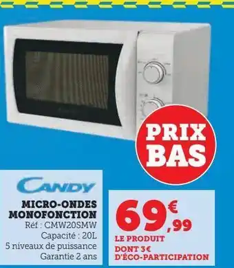 Super U Micro-ondes monofonction offre
