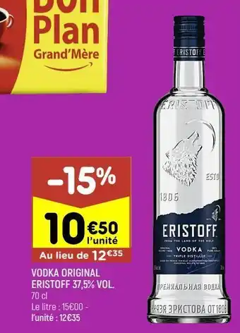 Leader Price Vodka original eristoff 37,5% vol. offre