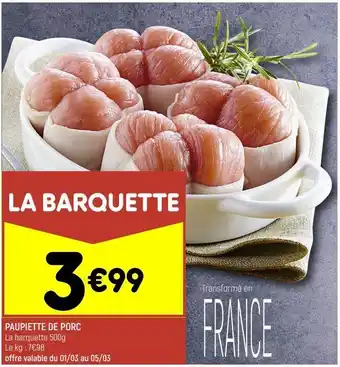 Leader Price Paupiette de porc offre