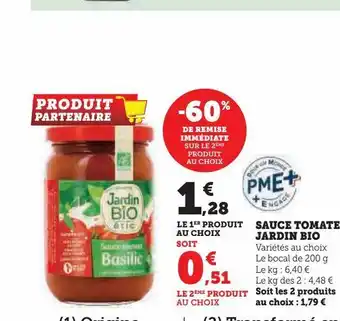 Sauce tomate jardin bio