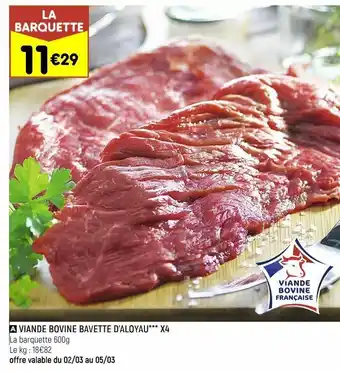 Leader Price A viande bovine bavette d’aloyau x4 offre