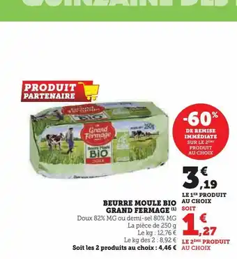 Super U Beurre moule bio grand fermage offre