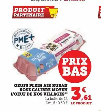 Oeufs plein air ruban rose calibre moyen l'oeuf de nos villages
