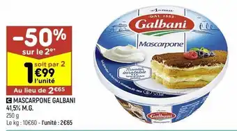 Leader Price Mascarpone galbani offre