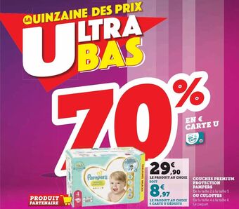 Hyper U Couches premium protection pampers offre