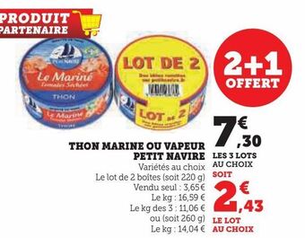Hyper U Thon marine ou vapeur petit navire offre