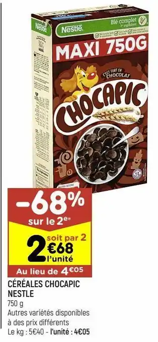 Leader Price Céréales chocapic nestle offre