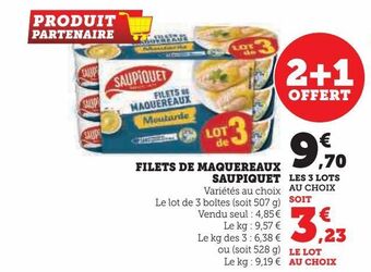 Hyper U Filets de maquereaux saupiquet offre