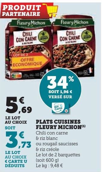 Hyper U Plats cuisines fleury michon offre
