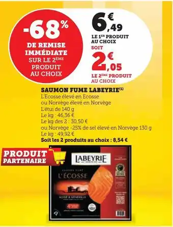 Hyper U Saumon fume labeyrie offre