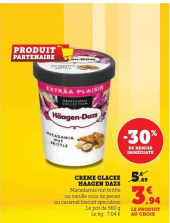 Hyper U Creme glacee haagen dazs offre