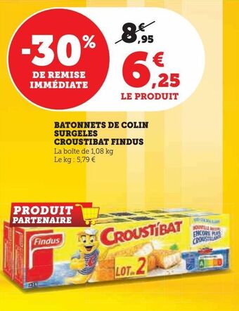 Hyper U Batonnets de colin surgeles croustibat findus offre