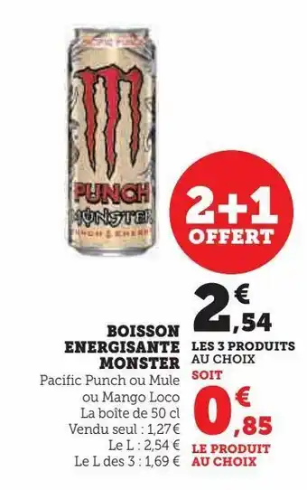 Hyper U Boisson energisante monster offre