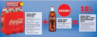 Hyper U Coca cola regular + coca cola regular 75 cl offre