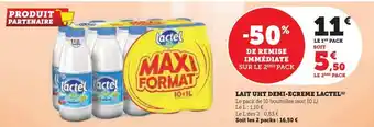 Hyper U Lait uht demi-ecreme lactel offre