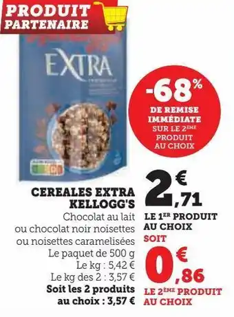 Hyper U Cereales extra kellogg's offre