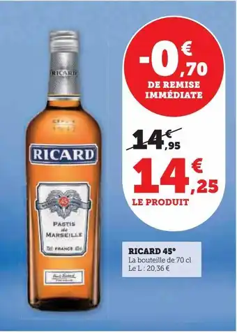 Hyper U Ricard 45° offre