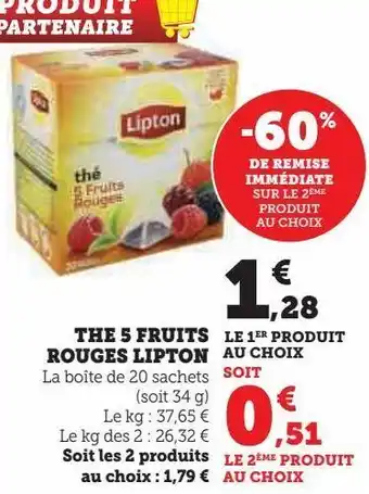 Hyper U The 5 fruits rouges lipton offre