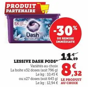 Lessive dash pods