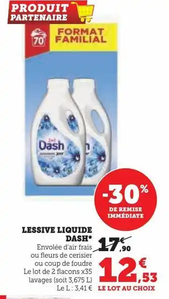 Hyper U Lessive liquide dash offre