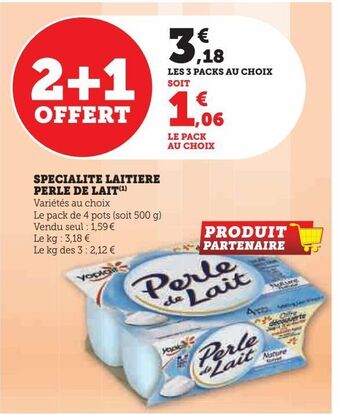 Hyper U Specialite laitiere perle de lait offre