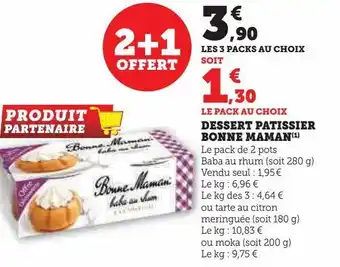 Hyper U Dessert patissier bonne maman offre