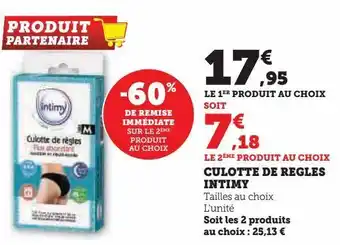 Hyper U Culotte de regles intimy offre