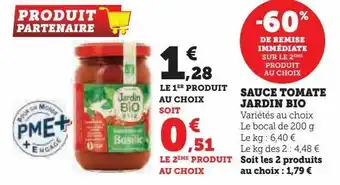 Hyper U Sauce tomate jardin bio offre