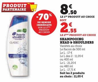 Shampooing head & shoulders