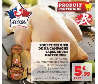 U Express Poulet fermier de ma campagne label rouge maitre coq offre