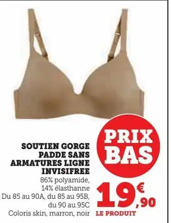 Soutien gorge padde sans armatures ligne invisifree