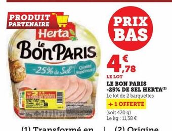U Express Le bon paris -25% de sel herta offre