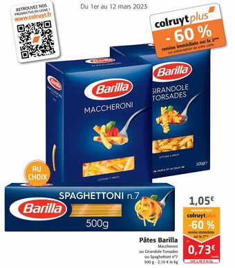 Colruyt Pâtes barilla offre
