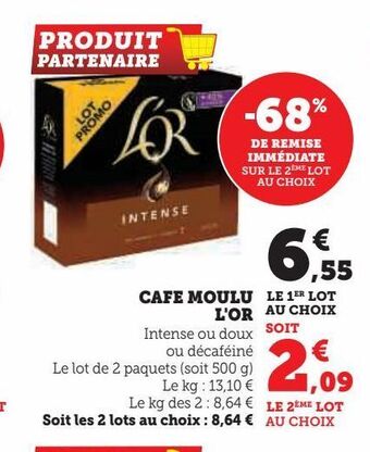 U Express Cafe moulu l'or offre