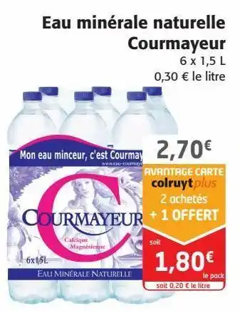 Colruyt Eau minérale naturelle courmayeur offre