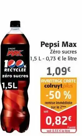Colruyt Pepsi max offre