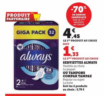 U Express Serviettes always offre