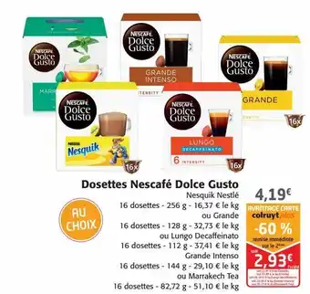 Colruyt Dosettes nescafé dolce gusto offre