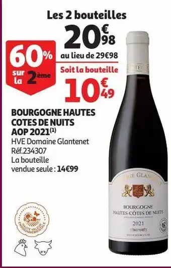 Auchan Supermarché Bourgogne hautes cotes de nuits aop 2021 offre