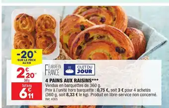 ALDI 4 Pains Aux Raisins*** offre