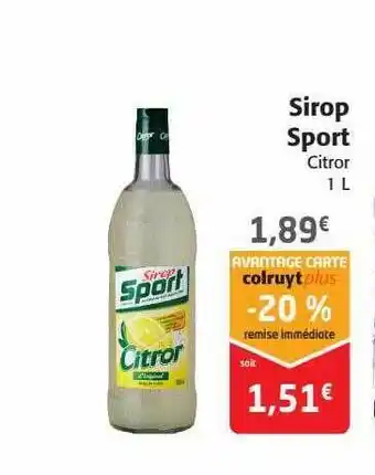 Colruyt Sirop sport offre
