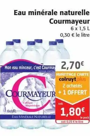 Colruyt Eau minérale naturelle courmayeur offre