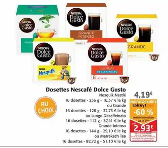 Colruyt Dosettes nescafé dolce gusto offre